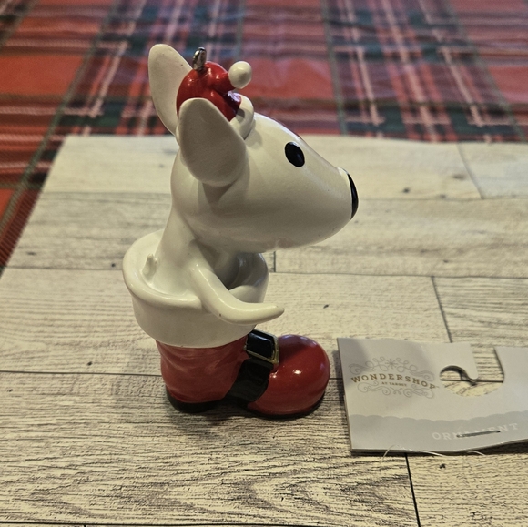 2024 Target Bullseye Bull Terrier Santa Boot Christmas Tree Ornament Wondershop - Picture 3 of 5